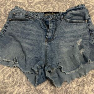 Indigo Rein Faded Blue Denim Shorts